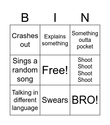 Elena Saying Bingo Card
