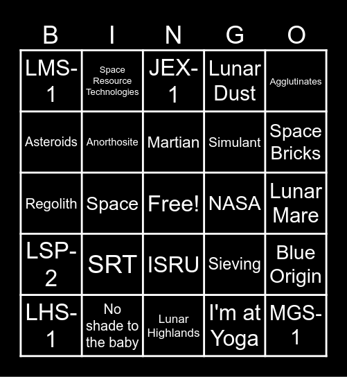SRT BINGO Card