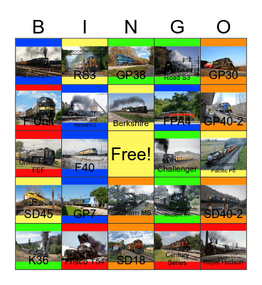 The Best Train Journeys in North America Bingo Card