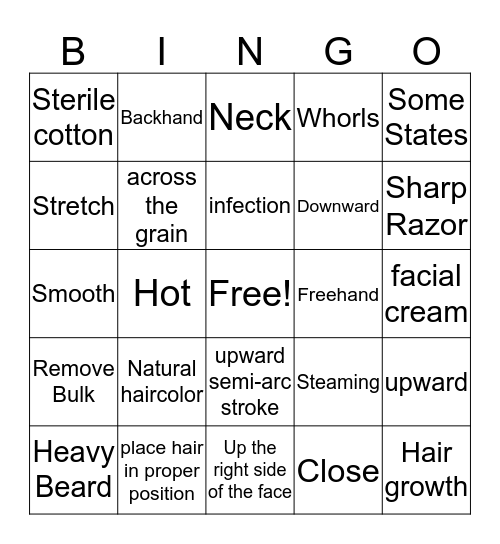 Facial Hair Design Bingo Card