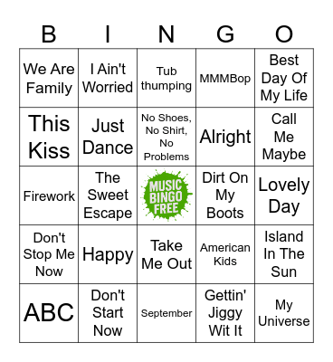 HAPPY Bingo Card