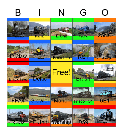 The Best Train Journeys in the World Bingo Card