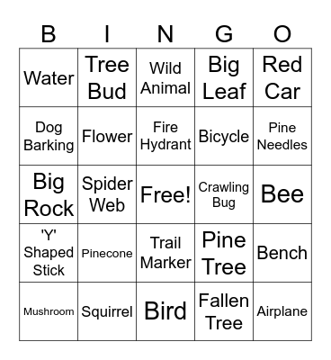 Nature Walk Bingo! Bingo Card