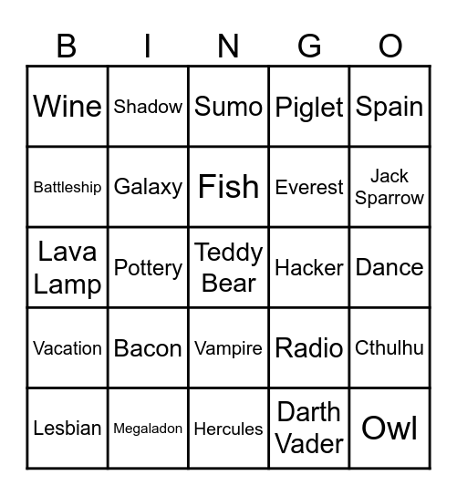 Infinite Craft Bingo Card