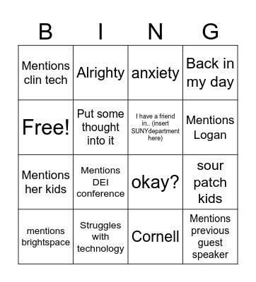 Jackie DEI Bingo Card