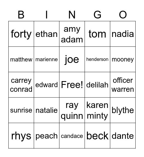 You Bingo Card