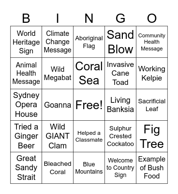 DINGO Bingo Card