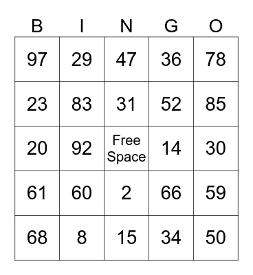 Bingo Card