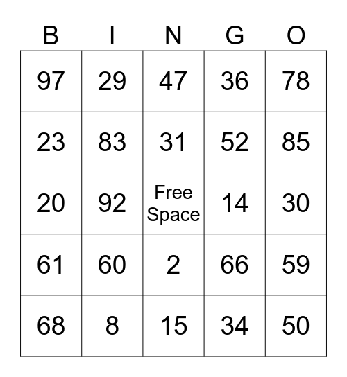 Bingo Card