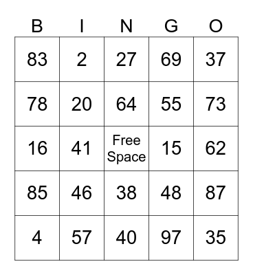 Bingo Card