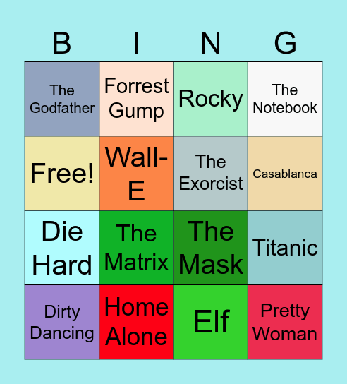 Movies Bingo Card