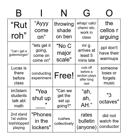 CHAMBER BINGO Card