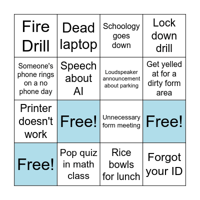 Pingry Bingo Card