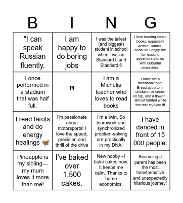 Harimau-go! Bingo Card