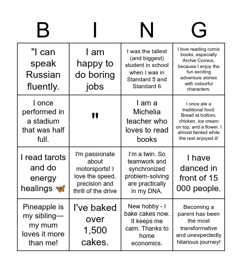 Harimau-go! Bingo Card