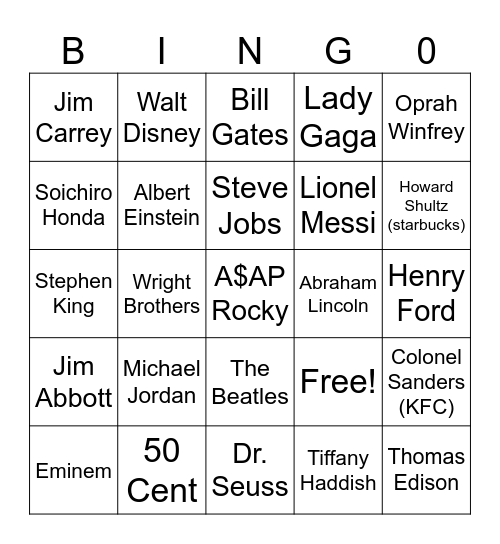 Overcoming Adversity Bingo Card