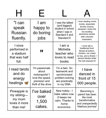 Helang-go! Bingo Card