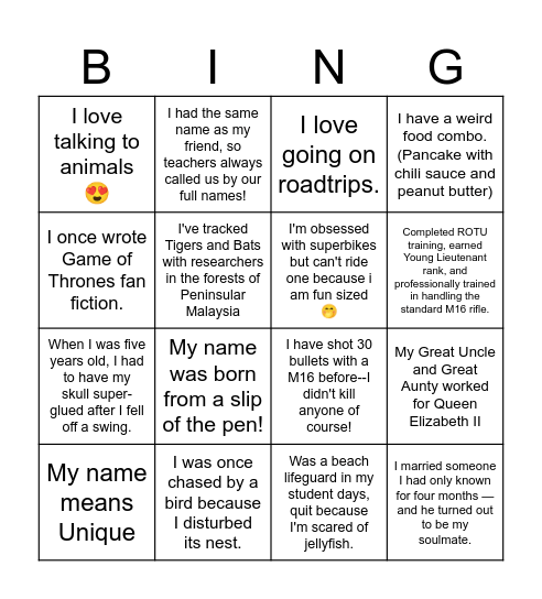 Seladang-go! Bingo Card