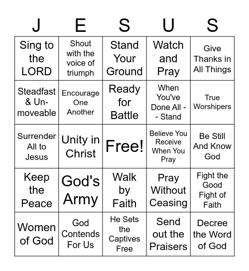 VICTORY IN JESUS Bingo Card