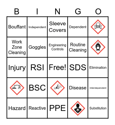 Safety Bingo Card