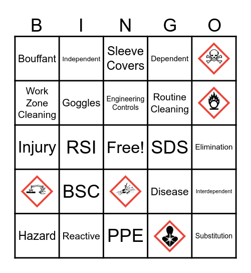 Safety Bingo Card
