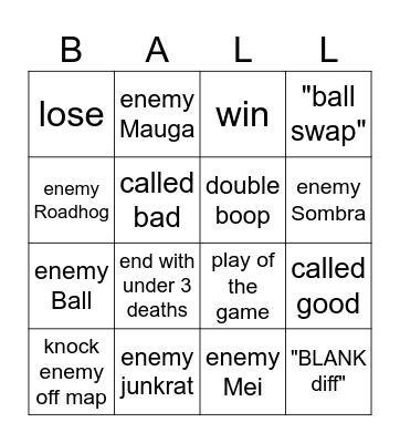 ball bingo Card