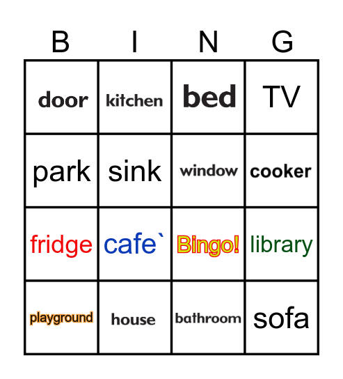 Poptropica Bingo_House_words Bingo Card