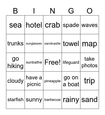 SUMMER WORKSHOPS Bingo Card