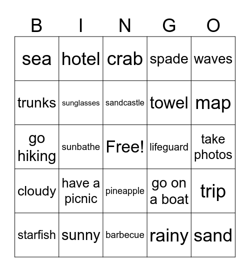 SUMMER WORKSHOPS Bingo Card