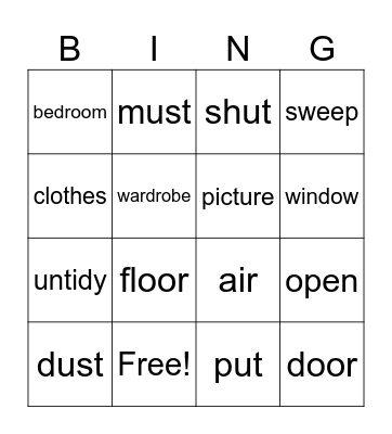 words Bingo Card