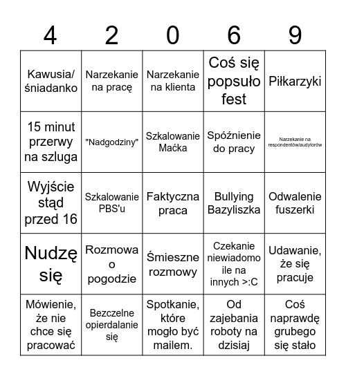 PBS Bingo Card