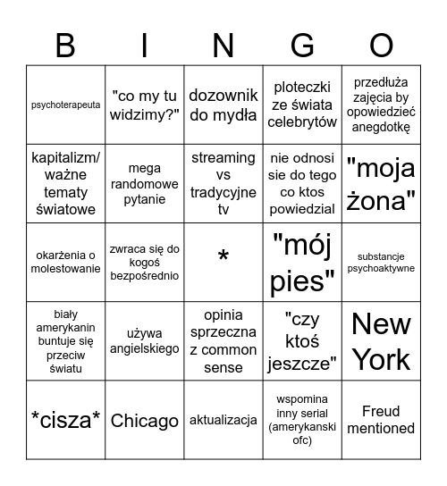 seriale Bingo Card