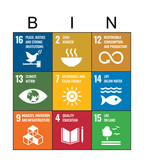 SDGs Bingo Card