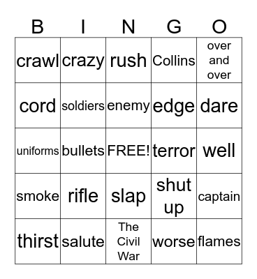 The Hero Bingo Card