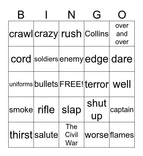 The Hero Bingo Card