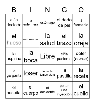 Cap. 4 En el consultorio Bingo Card