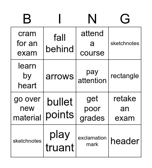6.6 Bingo Card