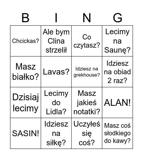 Łysoń Bingo Card