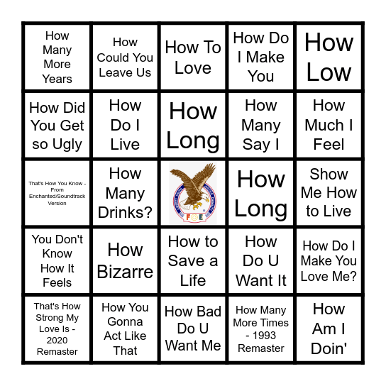 HOW Bingo Card