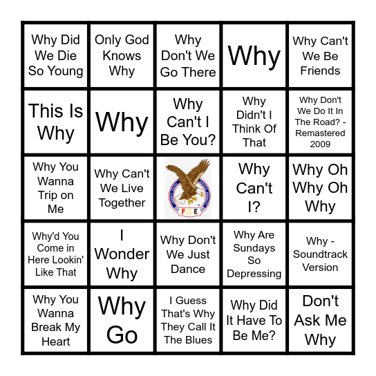 WHY Bingo Card
