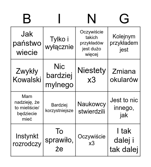Bingo Card