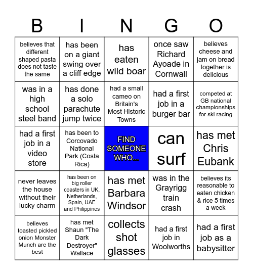 H U M A N Bingo Card