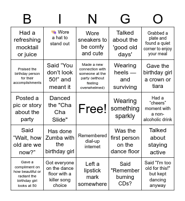 Golden Moments Bingo! Bingo Card