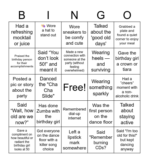 Golden Moments Bingo! Bingo Card