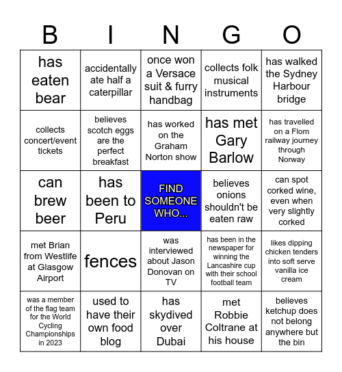 H U M A N Bingo Card