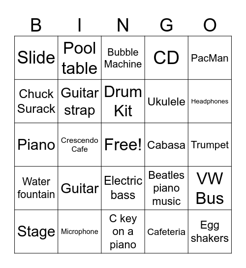 Sweetwater BINGO Card