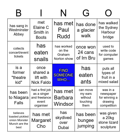 H U M A N Bingo Card