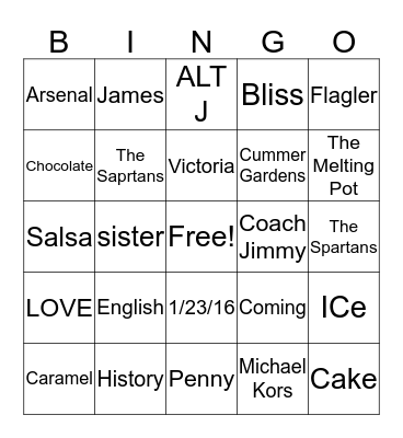 The Fun has just begun! Bingo Card