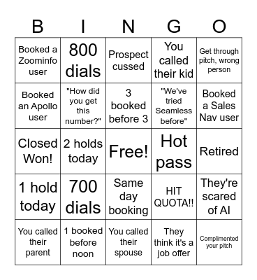 TRAINING!!!!! Bingo Card