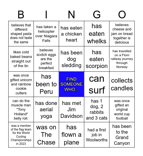 H U M A N Bingo Card